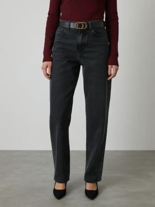 Black Relaxed Fit Boyfriend Jeans – LUXUS