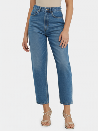 Blue Denim Mom Fit Cropped Jeans – LUXUS